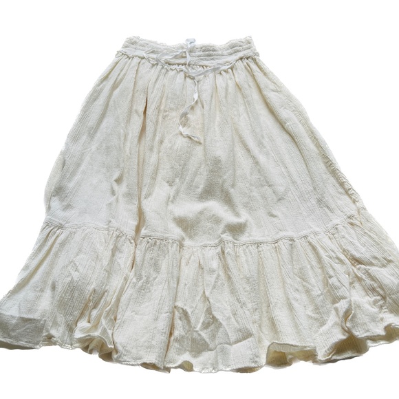 Cowboy Skirt LE Gang Montreal 70s Midi Length Cotton Ruffle Full Ruffle Vtg 11 - Picture 1 of 7